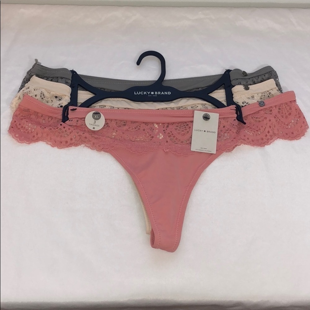 LAST ONE AVAILABLE!! New Lucky Brand Women's 3 Pk Thong Panties XL